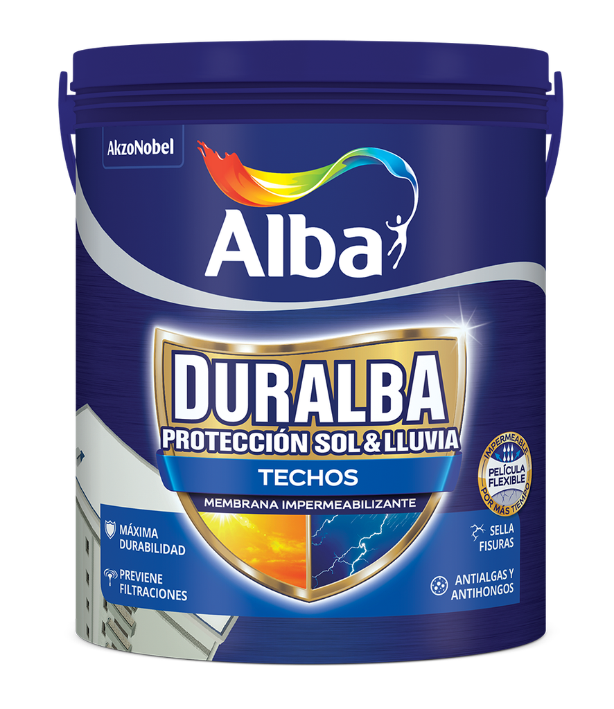 Duralba techos sin fibra x 4 lts.